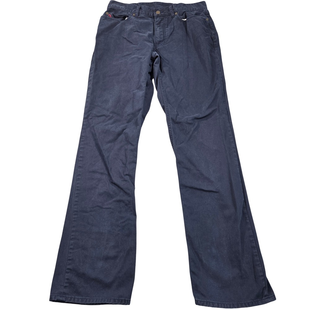 Polo Ralph Lauren 650 Pants Mens 32x34 32/34 Navy Blue Straight Leg Cotton